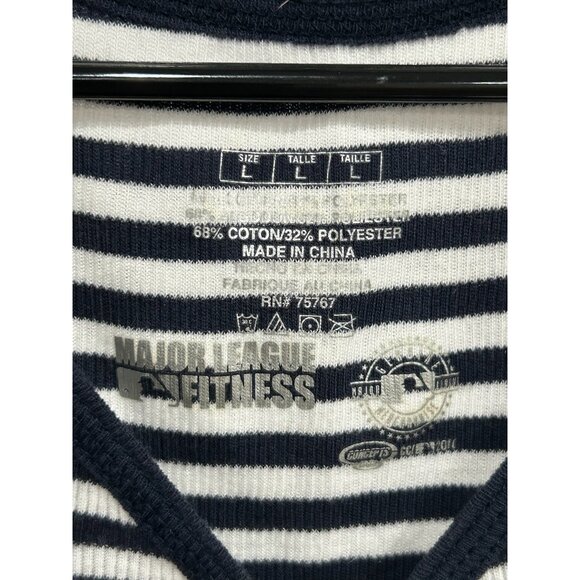 Major League Fitness Tampa Bay Rays Striped Sleeveless Tank Top Sz Large Navy - Picture 5 of 8